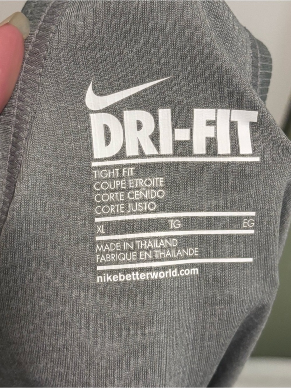 Nike Gray Dri-FIT Ribbed Performance Tank - Picture 3 of 3